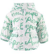 Emporio Armani Sumarjakki - Hvítt/Grænt M. Lógó