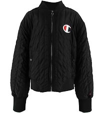 Champion Fashion Bomber Jacke - Schwarz m. Logo