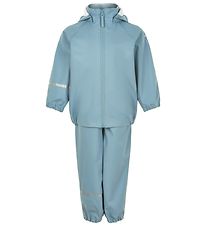 CeLaVi Rainwear w. Suspenders - Recycled PU - Smoke Blue