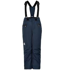 Color Kids Ski Pants w. Suspenders - Total Eclipse