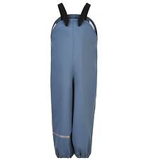 CeLaVi Rain Pants w. Suspenders - Recycled PU - China Blue w. Su