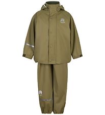 CeLaVi Rainwear w. Suspenders - PU - Khaki