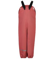 CeLaVi Rain Pants w. Suspenders - Recycled PU - Dusty Cedar