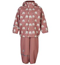 CeLaVi Rainwear - PU - Burlwood w. Elephants