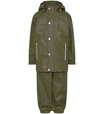 En Fant Rainwear w. Suspenders - PU - Ivy Green