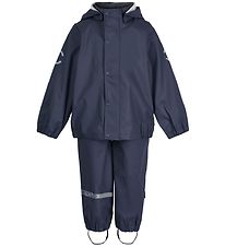 Mikk-Line Rainwear w. Suspenders - PU - Recycled - Blue Nights