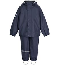 Mikk-Line Rainwear w. Suspenders - PU - Recycled - Blue Nights