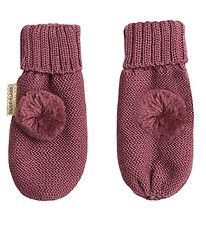 Hust and Claire Mittens - Wool/Polyester - Flori - Purple Fig