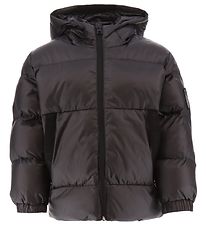 EA7 Puffer Jacket - Black w. Logo Stripes