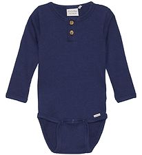 Minymo Romper l/s - Rib - Dark Navy