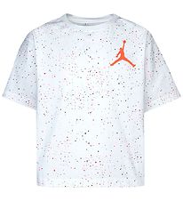 Jordan T-Shirt - Kleur Mix Spikkel Aop - Wit m. Stippen