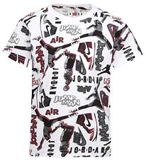 Jordan T-Shirt - Throw Back Aop - White w. Black/Red