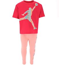 Jordan T-Shirt/Leggings - Filles Bff - Blanchi Coral
