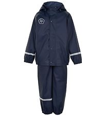 Color Kids Regnföt M. axlaböndum - PU - Dress Blues