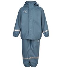 Color Kids Rainwear w. Suspenders - PU - Captain's Blue