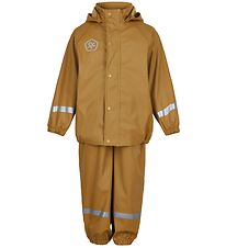 Color Kids Rainwear w. Suspenders - PU - Chai Tea