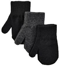 Mikk-Line Mittens - Wool/Polyamide - 3-Pack - Black/Anthracite/B