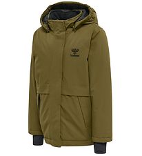 Hummel Úlpa - hmlUrban - Dark Olive M. Sikk sakk mynstur