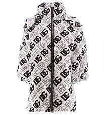 Dolce & Gabbana Paddet Jacket - Logo - White w. Black