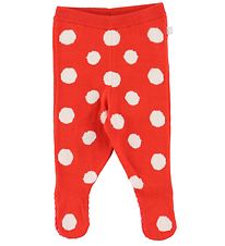 Stella McCartney Kids Leggings w. Footies - Knitted - Red w. Dot