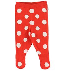 Stella McCartney Kids Leggings mit Fu - Strick - Rot m. Punkte