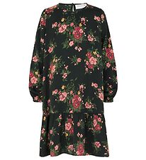 Rosemunde Dress - Black Bouquet Rose Print