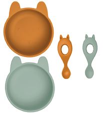 Liewood Bestek-Set - Silicone - 4 Onderdelen - Evan - Mustard/Pe