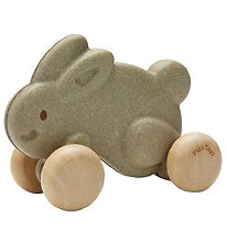 PlanToys Lapin av. Roue - Bois - Gris