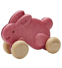 PlanToys Rabbit w. Wheels - Wood - Pink