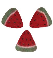 Papoose Speelgoedeten - 3 st. - Wol - Watermeloen