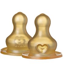 BIBS Bottle teat - 2-Pack - Medium Flow - Natural Rubber