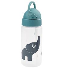 Done by Deer Water Bottle w. Straws - 350 mL - Elphee - Blue