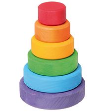 Grimms Wooden Toy - Stacking Tower - Little - 6 Parts - Multicol