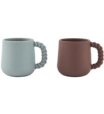 OYOY Tasses - 2 Pack - Moelleux - Silicone - Choco/Pale Menthe
