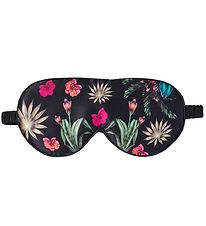 Fan Palm Sleeping Mask - Silk - Floral Garden Black