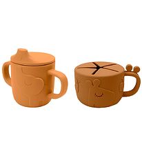 Done By Deer Drinking and Snack Cup - 2-Pack - Peekaboo - Mustar