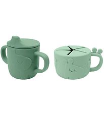 Done By Deer Drinking and Snack Cup - 2-Pack - Peekaboo - Green