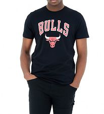 New Era Stuttermabolur - Chicago Bulls - Svart