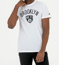 New Era Stuttermabolur - Brooklyn Net - Hvítt