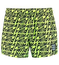 Puma Swim Trunks - Neon Yellow w. Print