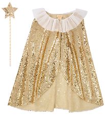 Meri Meri Costumes - Cape av. Baguette Magique - Sequins Dors