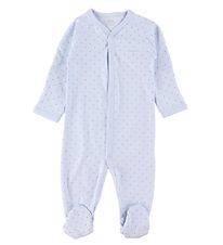 Livly Jumpsuit w. Footies - Saturday Simplicity - Baby Blue/Silv
