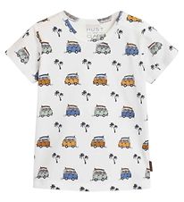 Hust and Claire T-shirt - Anchor - White w. Cars