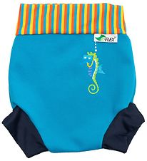 Konfidence Swim Diaper - UV50+ - Swim Nappy - Cyan/Stripe Seabis