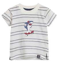 Hust and Claire T-shirt - Andy - White w. Stripes
