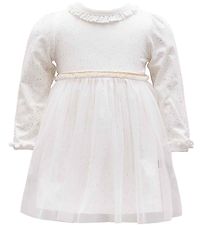 Little Wonders Bodysuit w. Skirt l/s - Adele - Off White Glitter