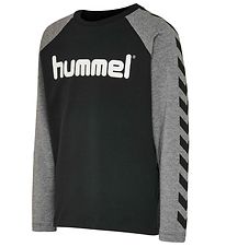 Hummel Long Sleeve Top - hmlBoys - Black/Grey Melange