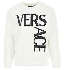 Versace Sweat-shirt - Logo - Blanc/Noir
