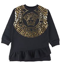 Versace Sweatkleid - Greca/Medusa - Schwarz/Gold