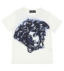 Versace T-Shirt - Medusa - Wit/Blauw